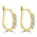 1.10 ct Ladies Round Cut Diamond Hoop Huggie Earrings